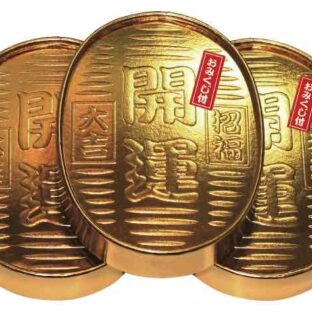 幸福を呼ぶ！開運小判★開運おみくじ付ティッシュ ３個１セット