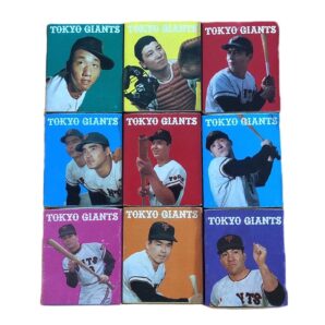 栄光の巨人軍のV9時代の選手達のマッチの箱（９個1セット）！長嶋・王・黒江・柴田・森・堀内・高田の絵柄！