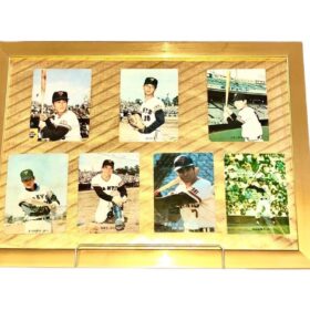 読売巨人軍V9連覇時代の7選手のプロ野球カードを額装‼️フレームスタンド付き‼️