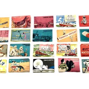 燐票 マッチラベル 20枚 風景・乗物・女性・うさぎ等 図案 限定1点